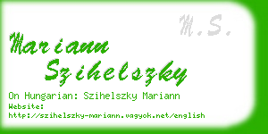 mariann szihelszky business card